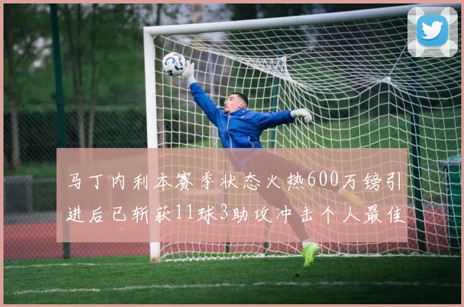 马丁内利本赛季状态火热600万镑引进后已斩获11球3助攻冲击个人最佳表现